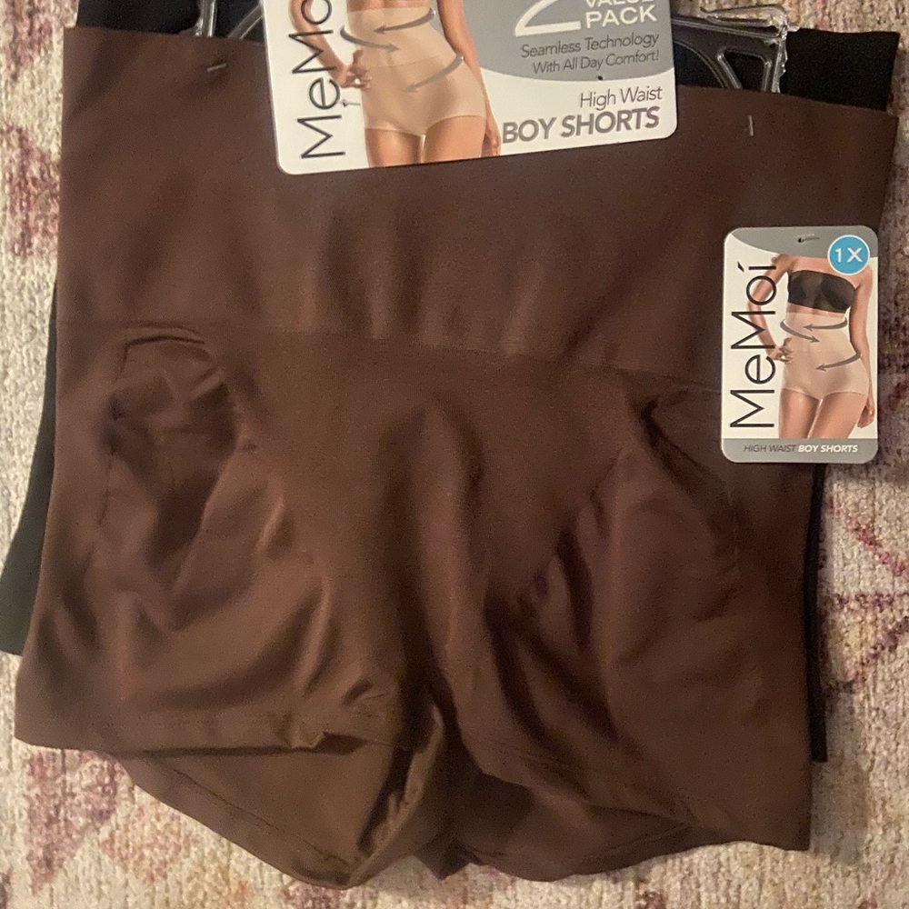 Me Moi High-Waisted Shaping Boyshorts 1x, 2ct